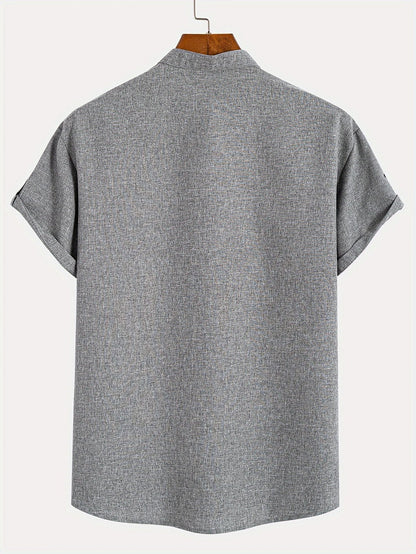 Hayes™ Elegant Short-Sleeve High-Collar Shirt