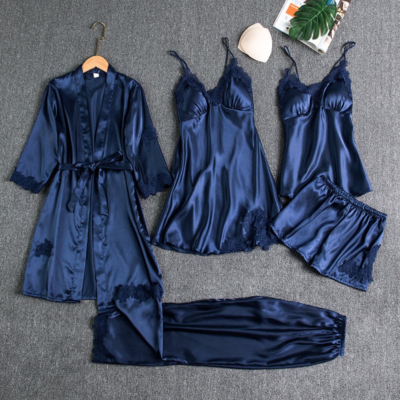 Rosmira™ Luminous Silk Night Set חמישה חלקים