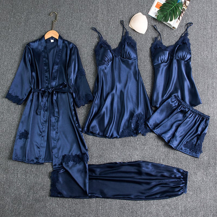 Rosmira™ Luminous Silk Night Set חמישה חלקים