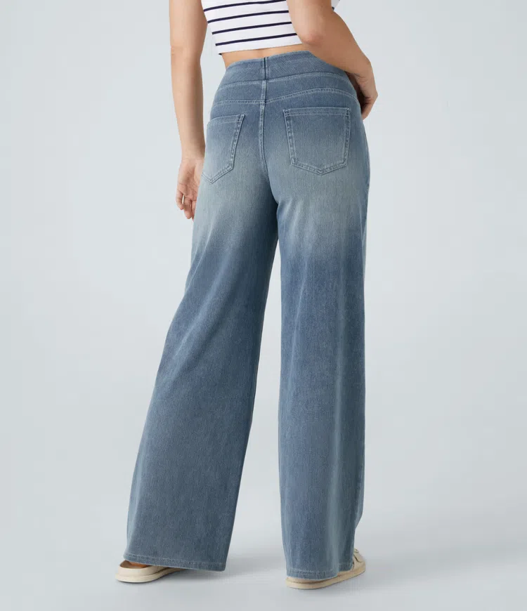 Karellea™ Wide Leg High Waist Stretch Jeans