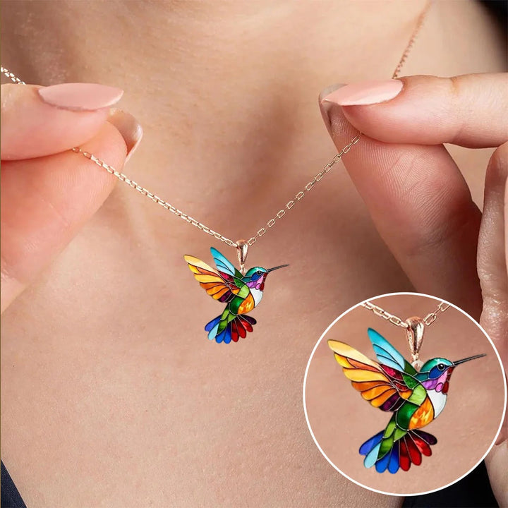 קולר יונק דבש Vaila™ Rainbow + עגילים תואמים מתנה
