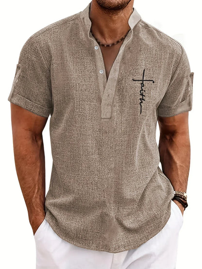 Hayes™ Elegant Short-Sleeve High-Collar Shirt