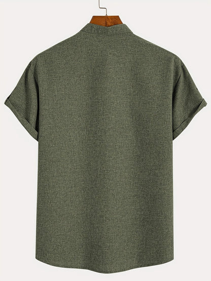 Hayes™ Elegant Short-Sleeve High-Collar Shirt