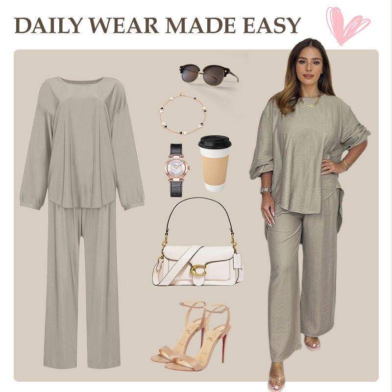 Nova™ Long Sleeve Blouse and Wide Leg Pants Set for Women