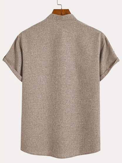 Hayes™ Elegant Short-Sleeve High-Collar Shirt