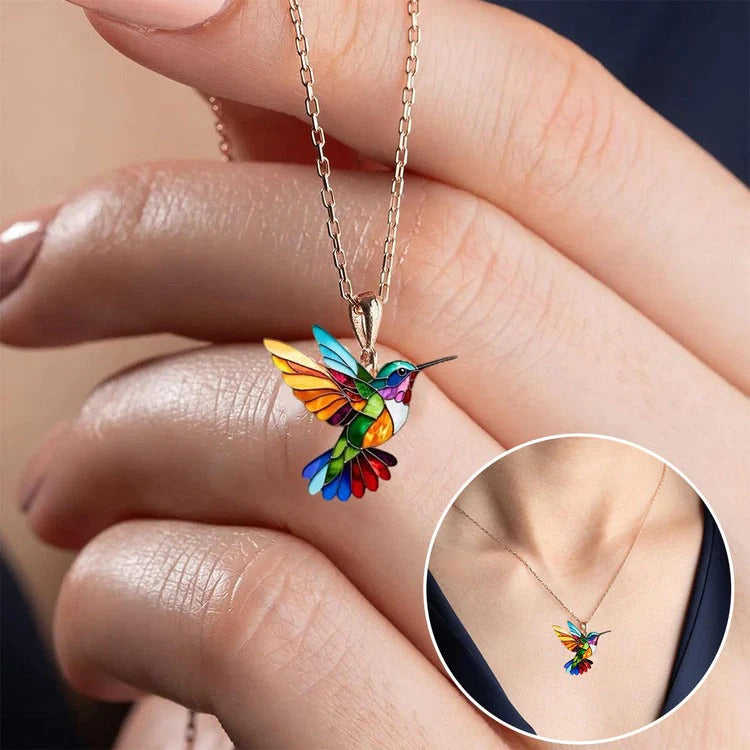 קולר יונק דבש Vaila™ Rainbow + עגילים תואמים מתנה