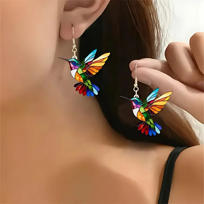 Vaila™ Hummingbird Rainbow Collar + Matching Earrings Gift