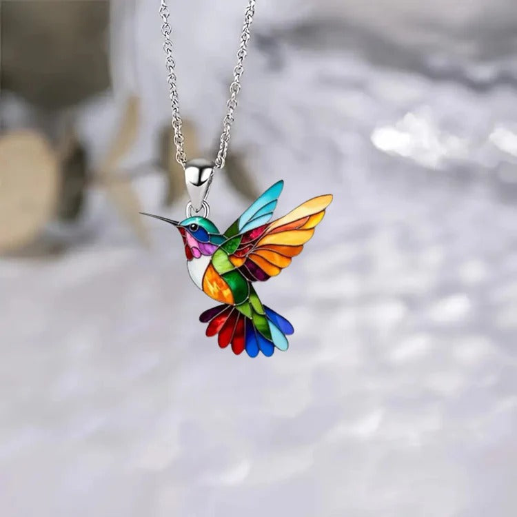 Vaila™ Hummingbird Rainbow Collar + Matching Earrings Gift