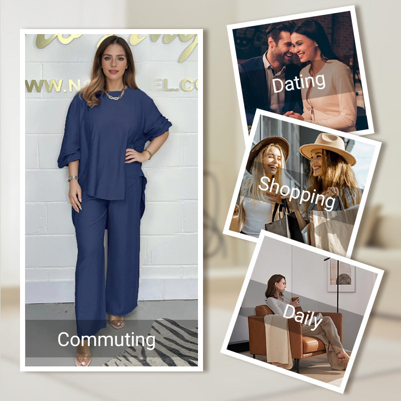 Nova™ Long Sleeve Blouse and Wide Leg Pants Set for Women
