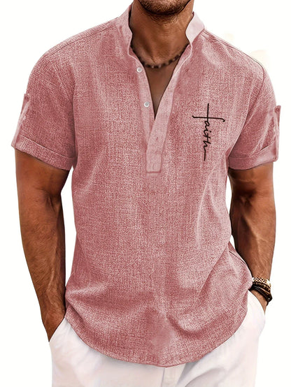 Hayes™ Elegant Short-Sleeve High-Collar Shirt