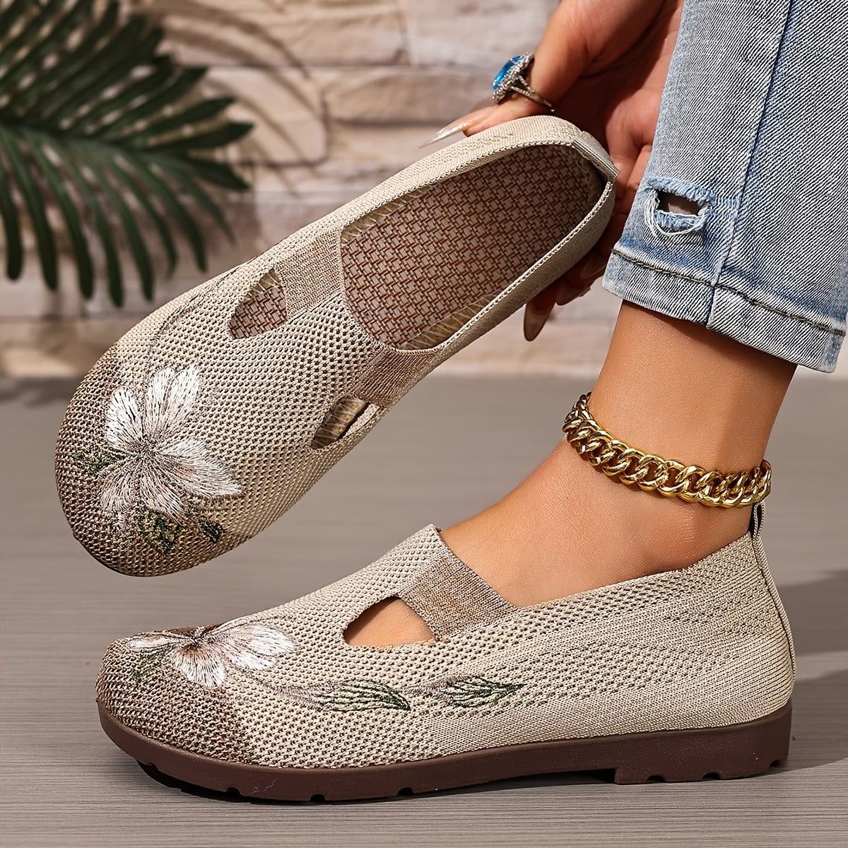 Liora™ Women's Shoes, Breathable, Aesthetic with Embroidery