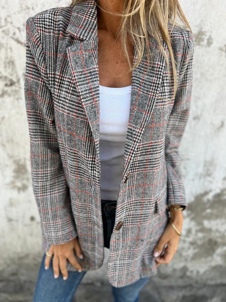 Melorae™ Blazer Casual Classic Check