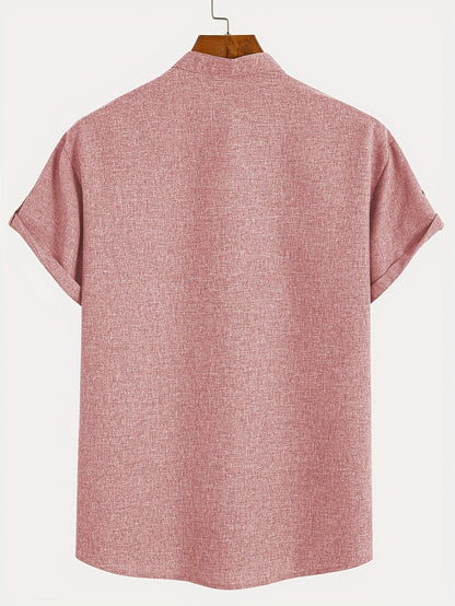 Hayes™ Elegant Short-Sleeve High-Collar Shirt