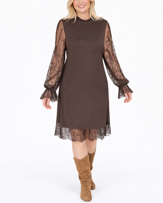 Brivora™ Elegant Lace Patchwork Dress