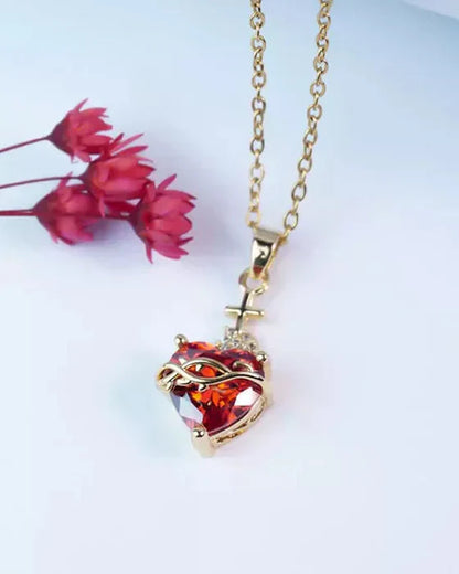 Aurelienna™ Sacred Heart of Jesus Necklace with Gold Plating
