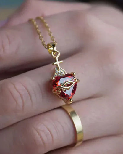 Aurelienna™ Sacred Heart of Jesus Necklace with Gold Plating