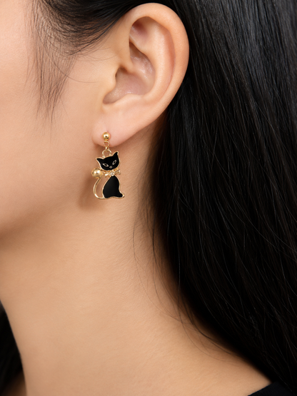 Elin™ Black Cat Earrings with Chic Style