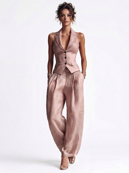 Romira™ Pink Vest and Pants Set