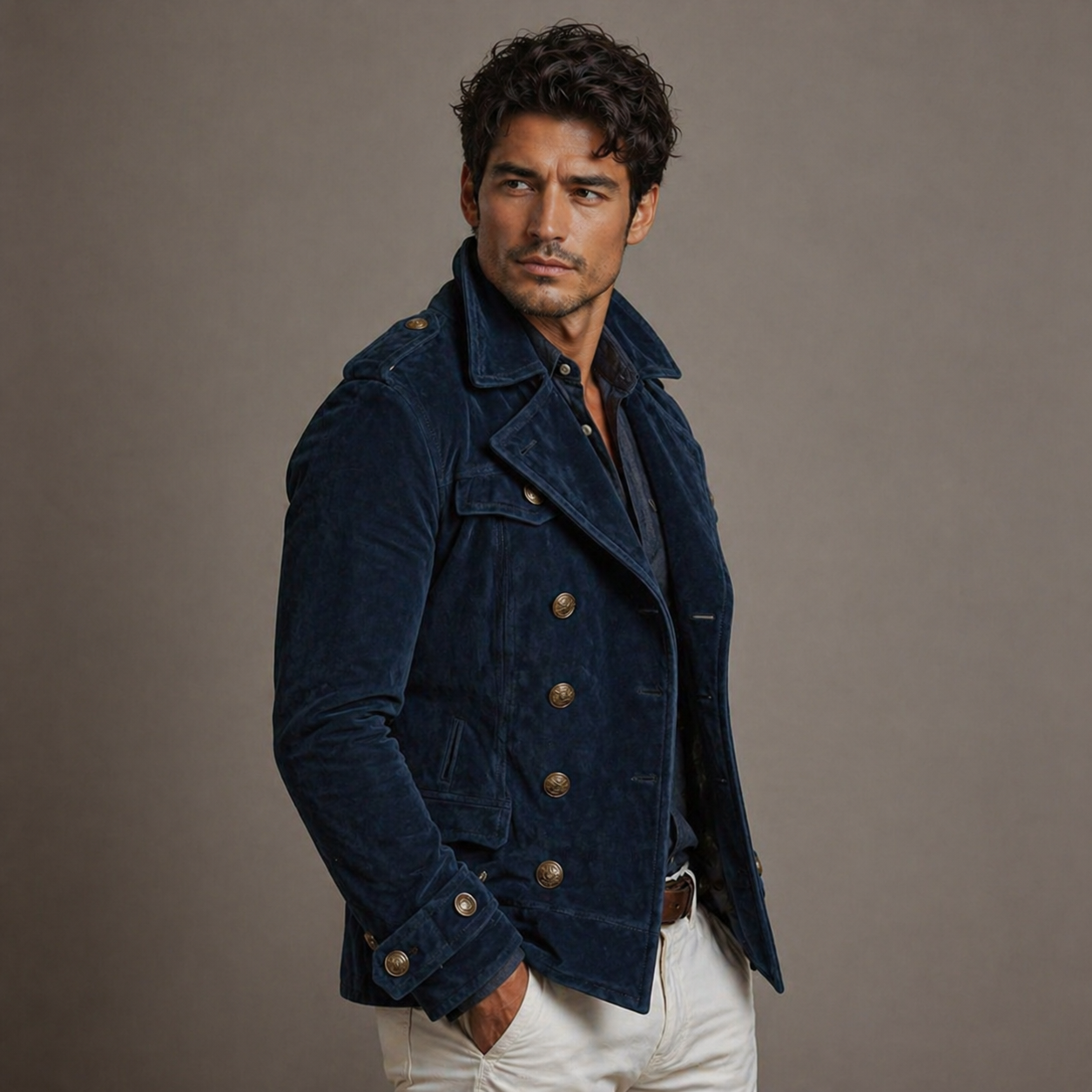 Gravaro™ Vintage Cut Velvet Double-Breasted Jacket