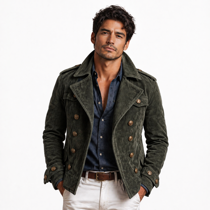 Gravaro™ Vintage Cut Velvet Double-Breasted Jacket