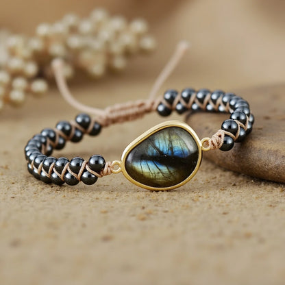 Dree™ Celestial Eye Bracelet with Labradorite and Energy Hematite