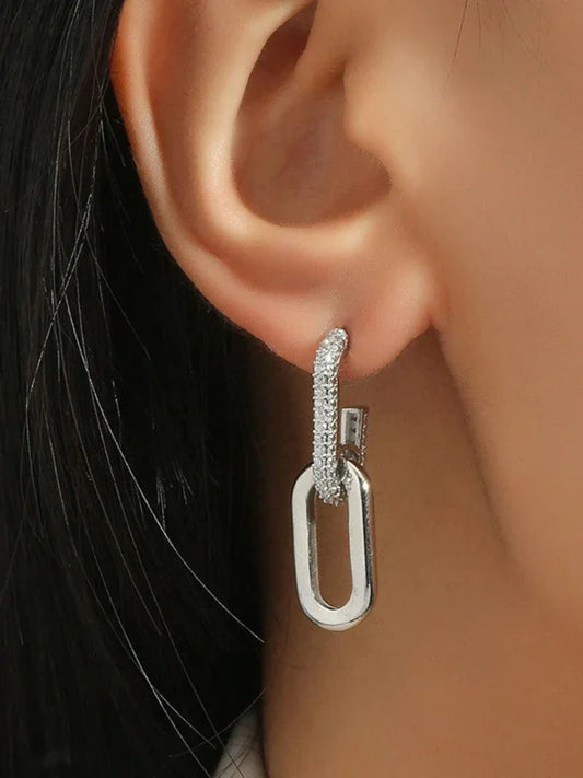 Fallon™ Elegant Chain Earrings with Zirconia Shine