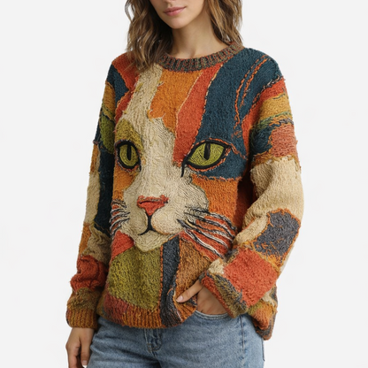 Lioraé™ Top Illustration Cat Firm Look