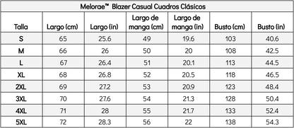 Melorae™ Blazer Casual Classic Check