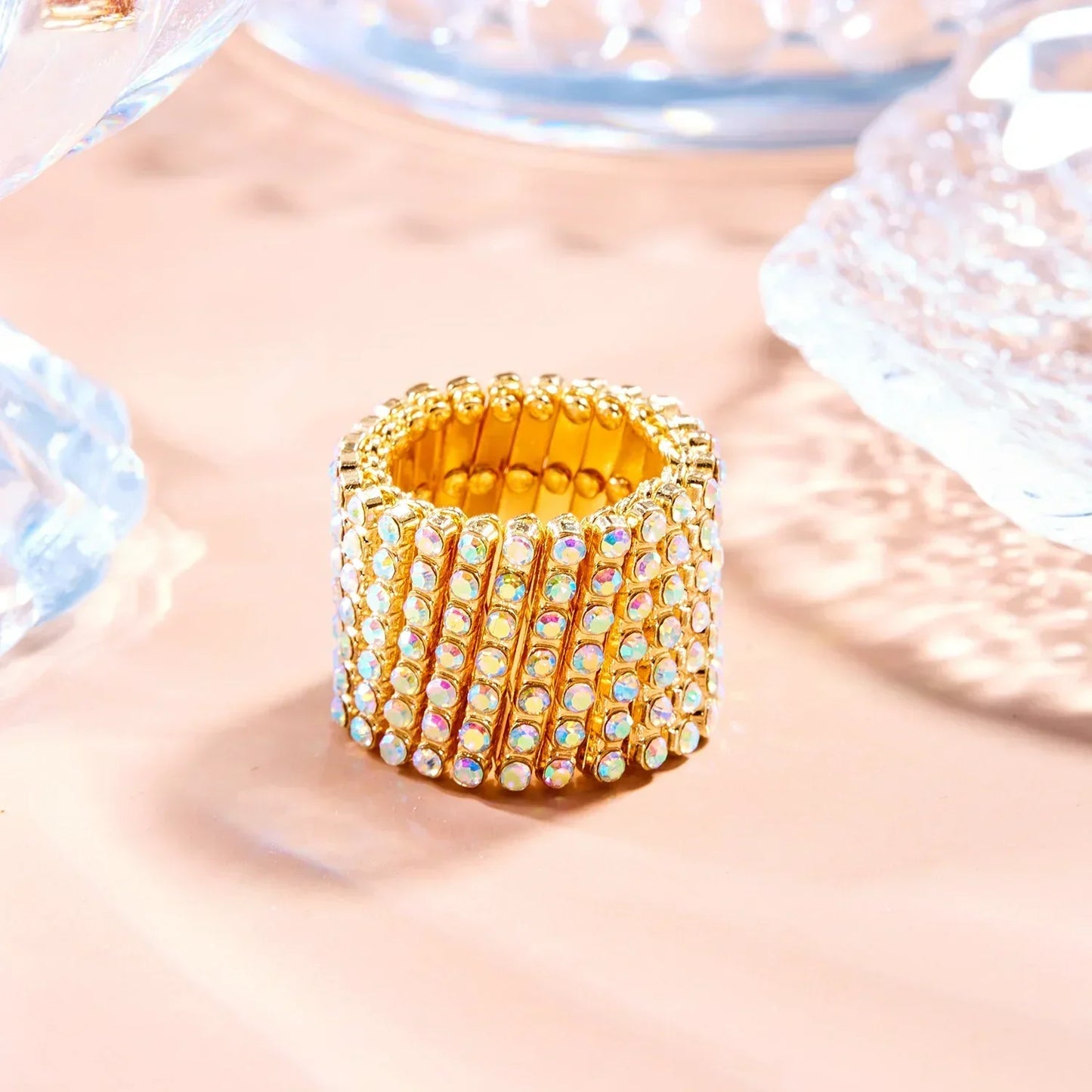 Carys™ Ring and Bracelet Set in Elegant Gold Finish
