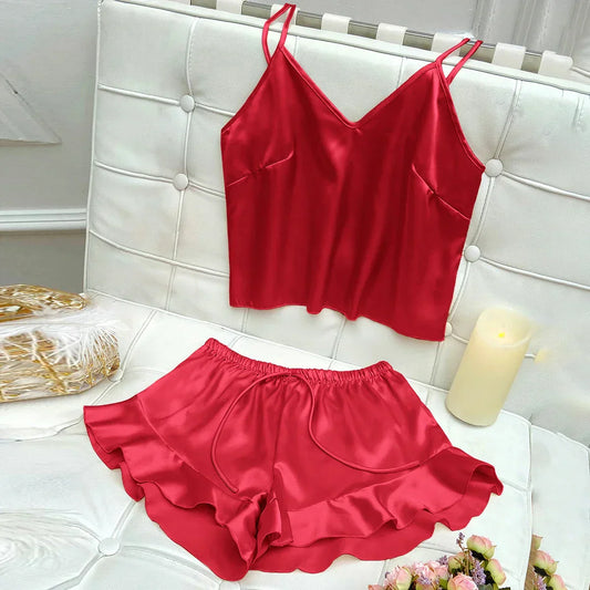 Jessa™ Complete Pajama Set with Satin Top and Shorts