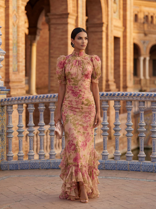 Brinelle™ Elegant Long Dress with Flowing Fall