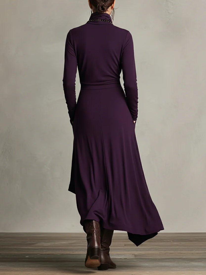 Quellora™ Maxi Dress with Cross Cape