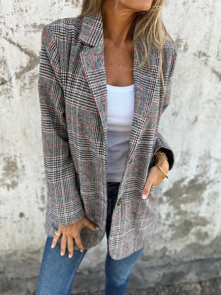 Melorae™ Blazer Casual Classic Check