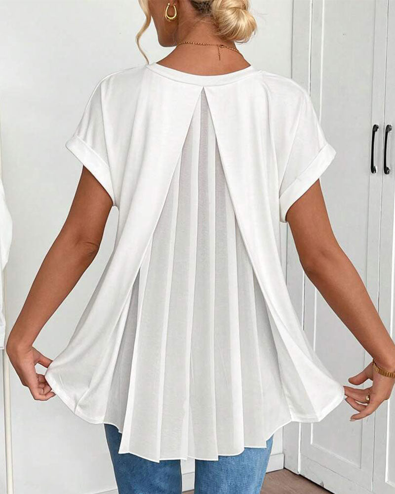 Ciela™ Lightweight Pleated Blouse with Flowing Fall