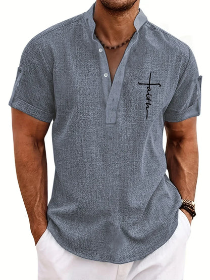 Hayes™ Elegant Short-Sleeve High-Collar Shirt