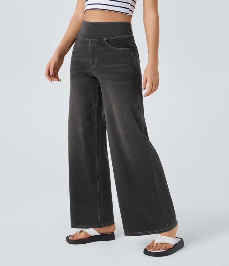 Karellea™ Wide Leg High Waist Stretch Jeans