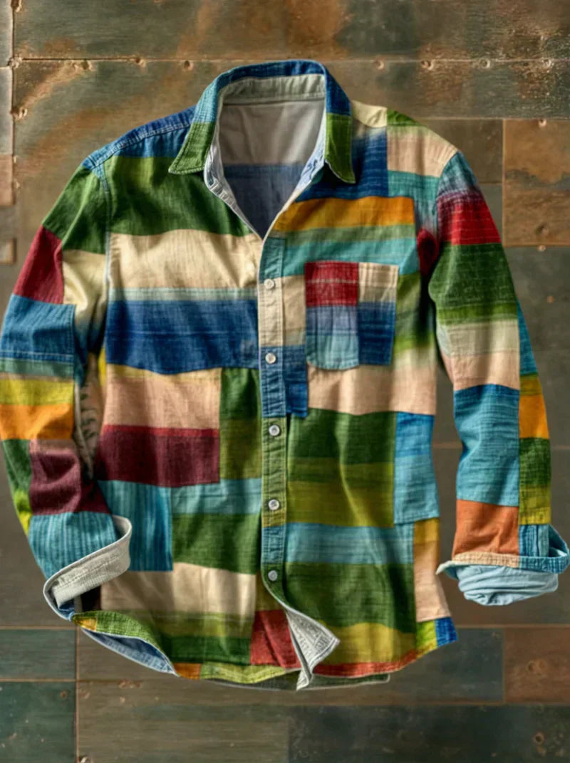 Grant™ Premium Patchwork Shirt – Unique Style and Comfortable Fit.