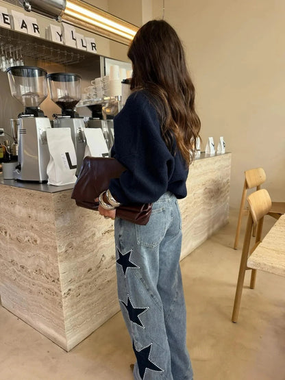 Solmira™ Straight Jeans with Stars in Modern Style for Women