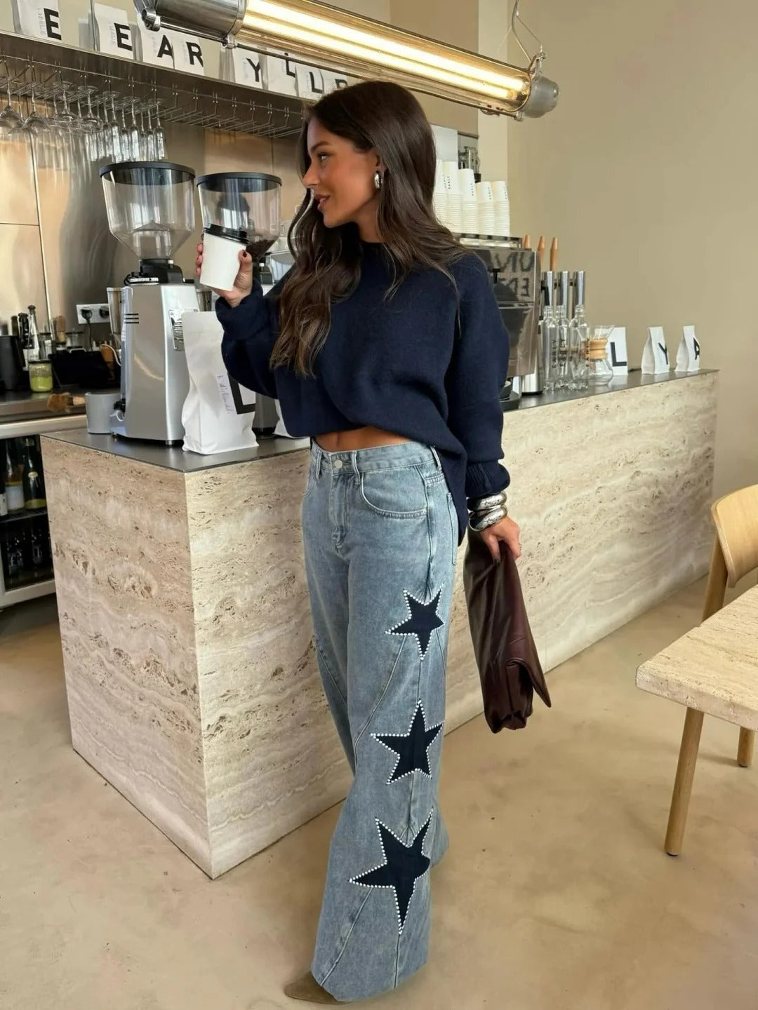 Solmira™ Straight Jeans with Stars in Modern Style for Women
