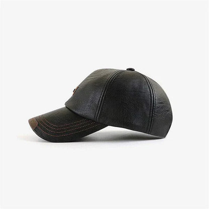 Olivaro™ Warm Leather Cap for Men Ideal for Autumn and Winter