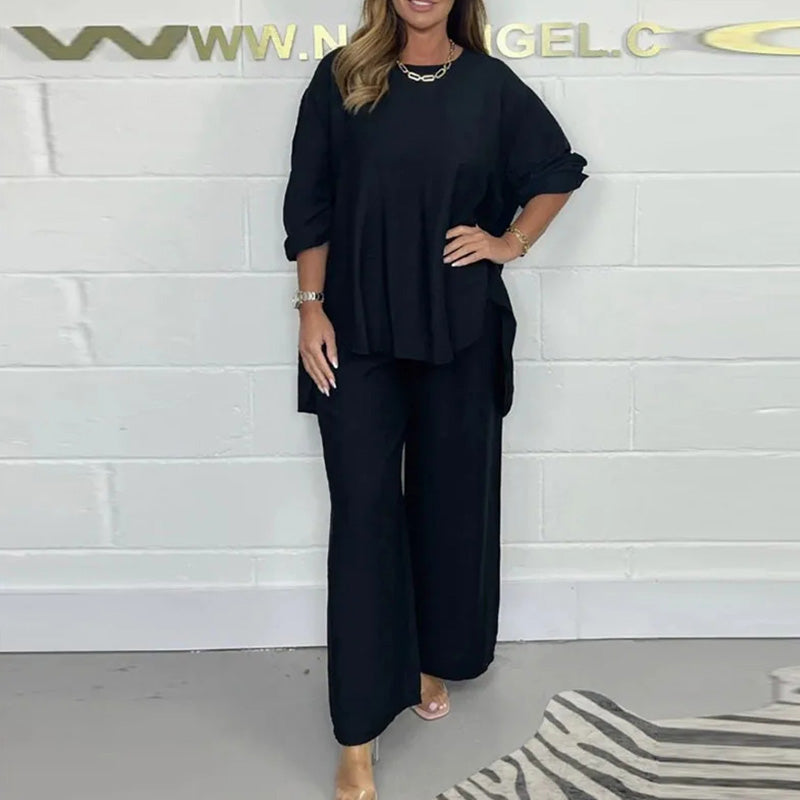 Nova™ Long Sleeve Blouse and Wide Leg Pants Set for Women