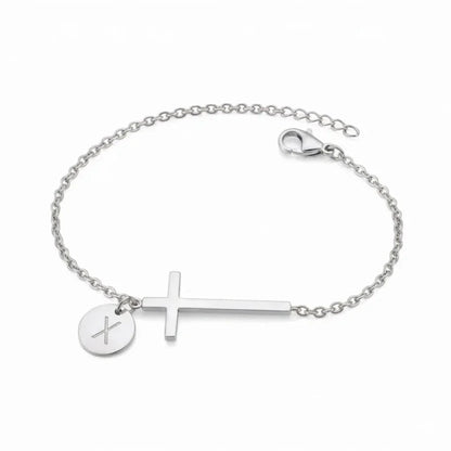 Elodryn™ Initial Sacred Bracelet – Personalized Cross
